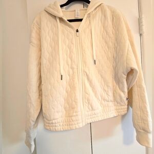 Balance Collection Cream Teddy Jacket Cozy Quilted Design
